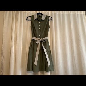 Green Collared Button Down Dress